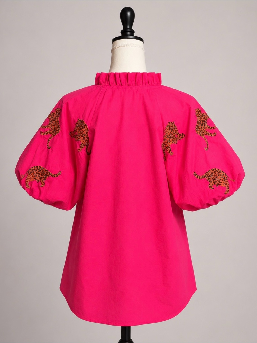 JODIFLWomen's Pink Embroidered Puff-Sleeve Blouse - Picture 2 of 7